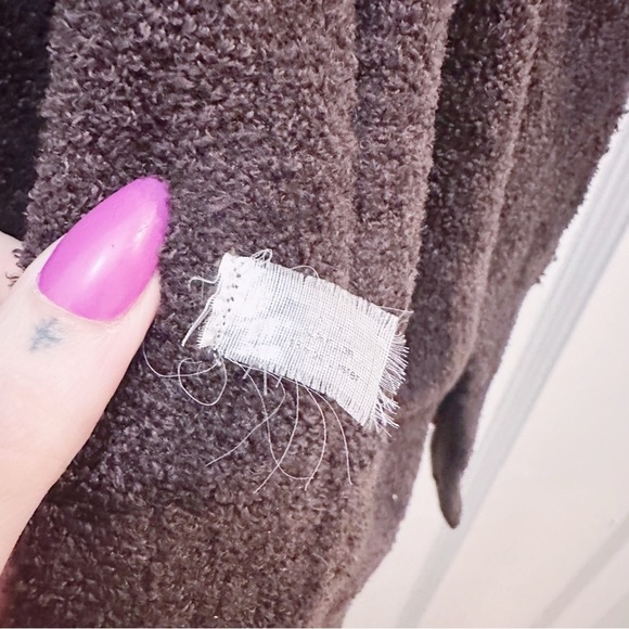 Barefoot Dreams Cardigan Cozy Chic Lite Brown Hoodie Pockets Malibu - Picture 4 of 5